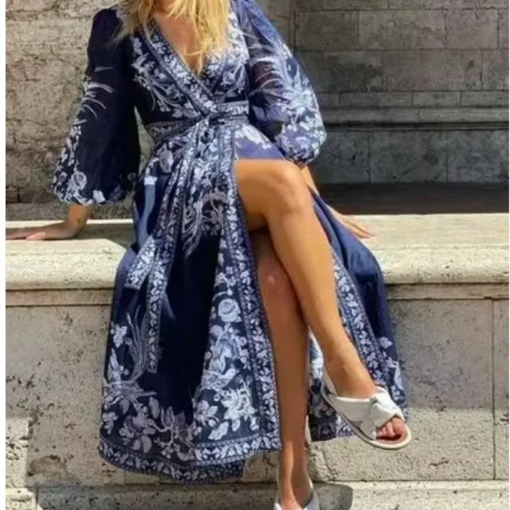 Aliane Wrap Long Dress - Picture 5 of 8